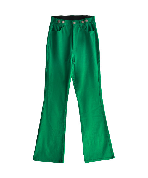 zootie(ズーティー)の「ももきもう 裏起毛フレアパンツ(その他パンツ・レディース・チャコール/ライトインディゴブルー/オリーブ/ピンク/グリーン/イエロー/インディゴブルー/ブルー/ブラック/ベージュ・M/L)」の15枚目の写真