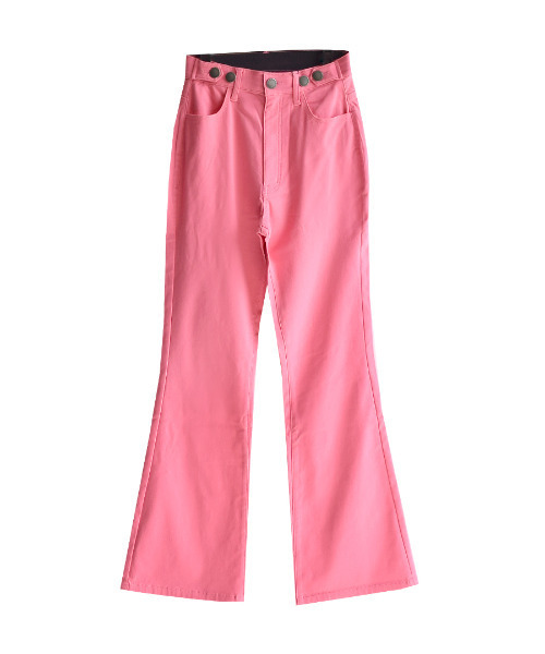 zootie(ズーティー)の「ももきもう 裏起毛フレアパンツ(その他パンツ・レディース・チャコール/ライトインディゴブルー/オリーブ/ピンク/グリーン/イエロー/インディゴブルー/ブルー/ブラック/ベージュ・M/L)」の20枚目の写真