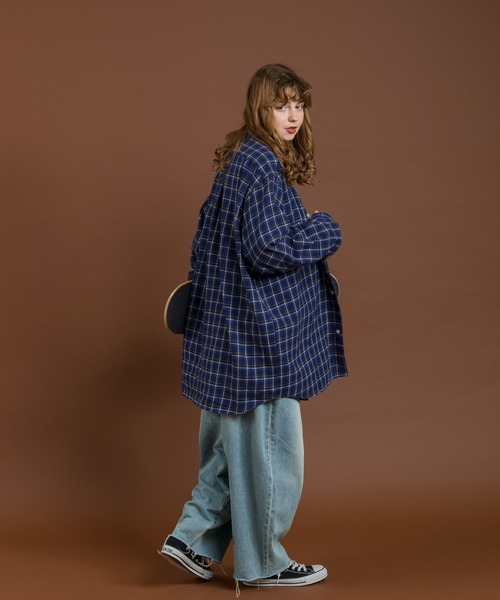 MUHET(ミュエータ)の「起毛チェックネルシャツ(シャツ/ブラウス・レディース・ブルー系その他/チャコールグレー・MEDIUM/X-LARGE)」の10枚目の写真