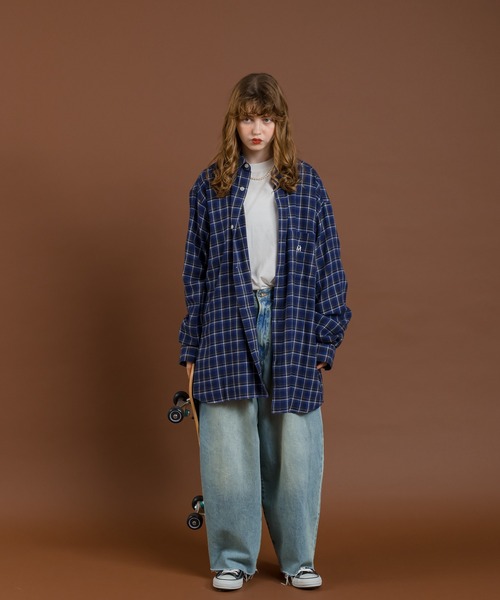 MUHET(ミュエータ)の「起毛チェックネルシャツ(シャツ/ブラウス・レディース・ブルー系その他/チャコールグレー・MEDIUM/X-LARGE)」の8枚目の写真