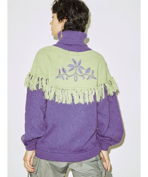 jouetie（ジュエティ）の「フラワーフリンジニット（ニット/セーター