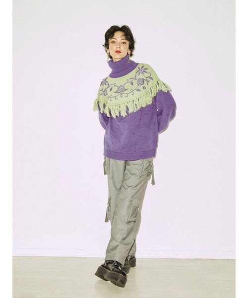 jouetie（ジュエティ）の「フラワーフリンジニット（ニット/セーター