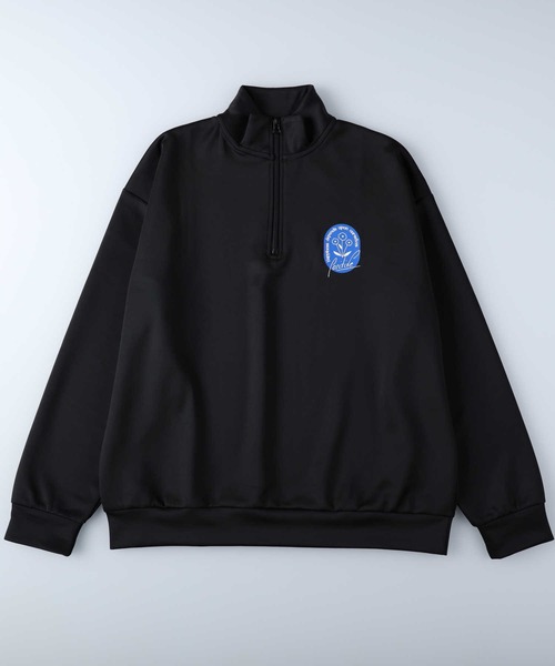 Right-on(ライトオン)の「ポンチフラワーハーフジップ(スウェット・メンズ・ピンク/ブラック/オフホワイト・XL/L/M)」の3枚目の写真