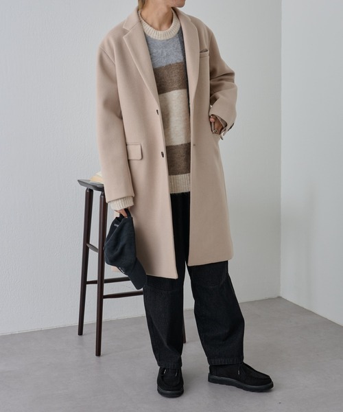 COLONY 2139(コロニートゥーワンスリーナイン)の「テックウールチェスターコート(チェスターコート・メンズ・アイボリー/ブラック/グレイッシュベージュ・MEDIUM/X-LARGE/LARGE)」の16枚目の写真