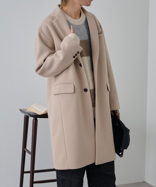 COLONY 2139(コロニートゥーワンスリーナイン)の「テックウールチェスターコート(チェスターコート・メンズ・アイボリー/ブラック/グレイッシュベージュ・MEDIUM/X-LARGE/LARGE)」の21枚目の写真