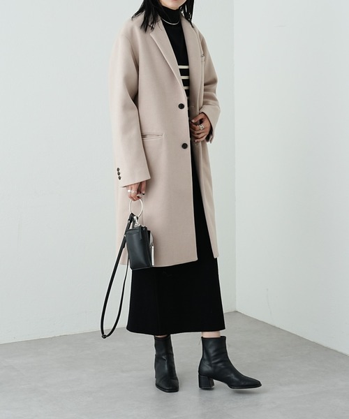 COLONY 2139(コロニートゥーワンスリーナイン)の「テックウールチェスターコート(チェスターコート・メンズ・アイボリー/ブラック/グレイッシュベージュ・MEDIUM/X-LARGE/LARGE)」の12枚目の写真