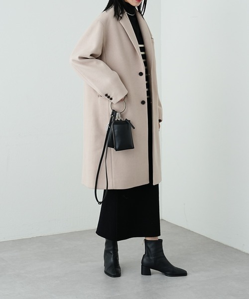 COLONY 2139(コロニートゥーワンスリーナイン)の「テックウールチェスターコート(チェスターコート・メンズ・アイボリー/ブラック/グレイッシュベージュ・MEDIUM/X-LARGE/LARGE)」の13枚目の写真