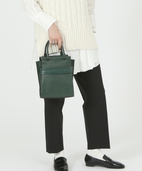 LOWELL things（ロウェル　シングス）の「Stand/バーチカルショルダーBAG（ショルダーバッグ・レディース・ベージュ/グリーン/ブラック/ダークベージュ/オレンジ/ライトブルー・フリー）」の5枚目の写真