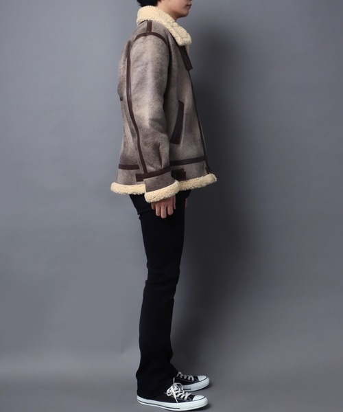 ALPHA（アルファ）の「ALPHA/アルファ B-3 FAKEMOUTON JACKET フェイク