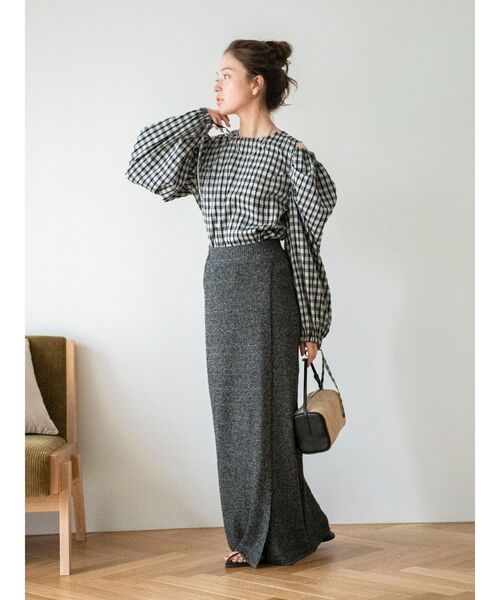 Ungrid(アングリッド)の「スリットニットスカート(スカート・レディース・チャコールグレー/ベージュ/パープル・FREE)」の9枚目の写真