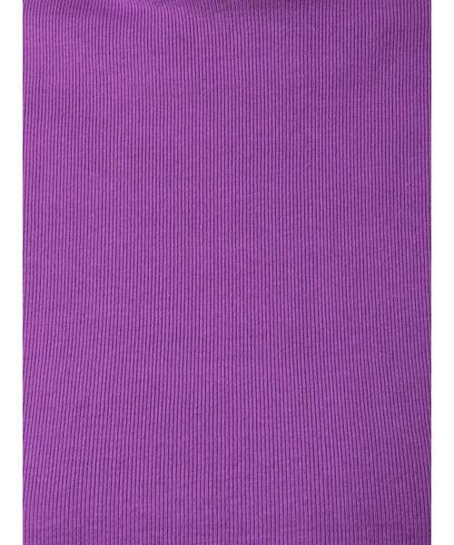 EVRIS（エヴリス）の「BASICクロップドハイネックトップス（Tシャツ/カットソー・レディース・ブラック/ブルー/パープル/ホワイト・FREE）」の9枚目の写真