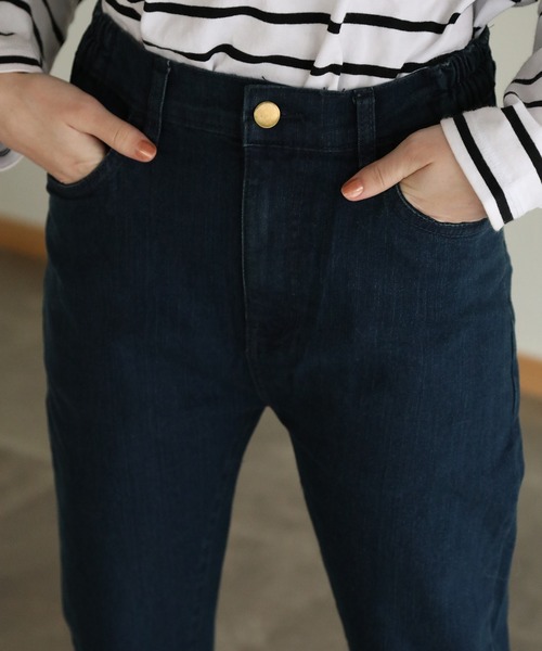 aity(アイティ)の「後編み上げリボン付きブーツカットデニム(デニムパンツ・レディース・ブルー/ワンウォッシュ・M)」の14枚目の写真
