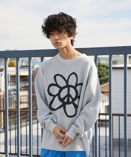 セール】re_k by JUNRED / ピースデイジージャガードニットプル