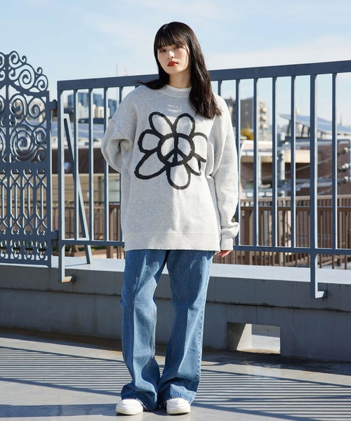 re_k by JUNRED（レクバイジュンレッド）の「re_k by JUNRED / ピースデイジージャガードニットプルオーバー（ニット/セーター・メンズ・チャコールグレー/ライトグレー/ミント・S/M/L）」の20枚目の写真