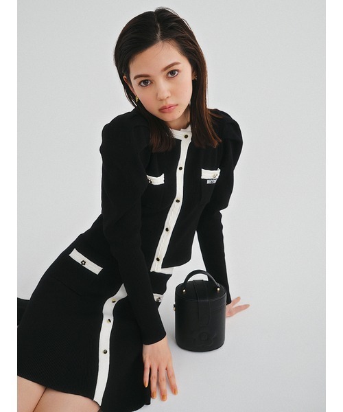 LILY BROWN（リリーブラウン）の「【LILY BROWN×MARY QUANT】カーディガン（カーディガン/ボレロ・レディース・ブラック/その他/ホワイト・FREE）」の2枚目の写真