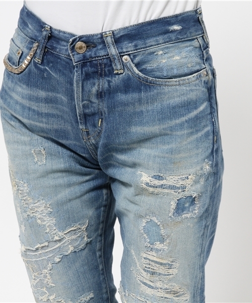 HYSTERIC GLAMOUR（ヒステリックグラマー）の「PPR加工 デニムCOOL BOYS PT（デニムパンツ・レディース・インディゴブルー・X-SMALL/XX-SMALL/SMALL/MEDIUM）」の5枚目の写真