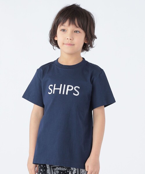 SHIPS(シップス)の「SHIPS KIDS:100~160cm / SHIPS ロゴ TEE(Tシャツ/カットソー・キッズ・ホワイト系/ライトホワイト/クリーム/ブルー/ピンク/ネイビー/ダークブルー/ラベンダー/オフホワイト・100/110/120/130/S/145/M/160)」の6枚目の写真