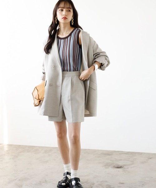 GeeRA（ジーラ）の「カラバリ豊富なマルチストライプニットタンクトップ（タンクトップ・レディース・ネイビー/グリーン/ピンク/ブルー・X-LARGE/MEDIUM/SMALL/LARGE）」の6枚目の写真