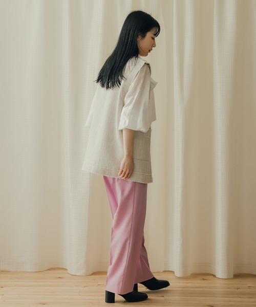 SENSE OF PLACE by URBAN RESEARCH（センスオブプレイスバイアーバンリサーチ）の「ツイードノーカラージレ（ベスト・レディース・ブラック系その他/オフホワイト・ONE）」の4枚目の写真