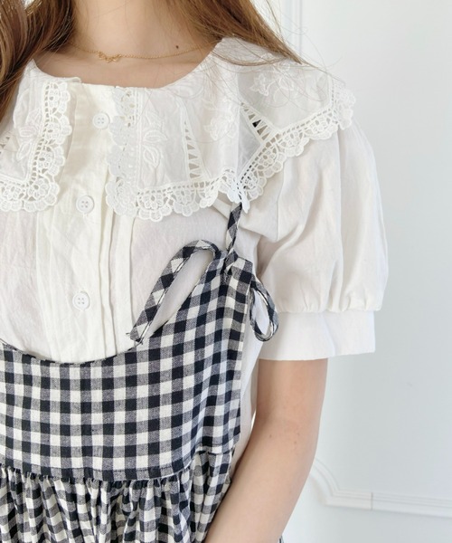 Loueme（ルエム）の「【23S/S】ギンガムチェックキャミサロペット