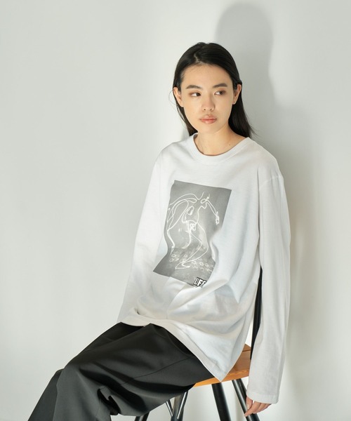 eL（エル）の「【eL】LIFE Picasso TEE/189537（Tシャツ/カットソー・レディース・ブラック/ホワイト・FREE）」の5枚目の写真