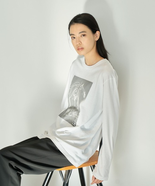 eL（エル）の「【eL】LIFE Picasso TEE/189537（Tシャツ/カットソー・レディース・ブラック/ホワイト・FREE）」の6枚目の写真