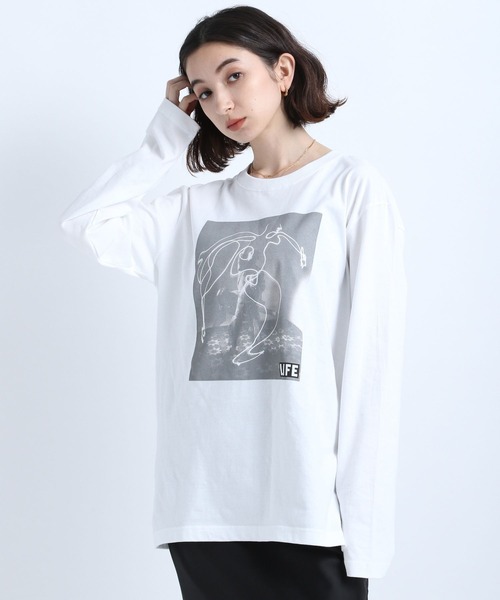 eL（エル）の「【eL】LIFE Picasso TEE/189537（Tシャツ/カットソー・レディース・ブラック/ホワイト・FREE）」の22枚目の写真