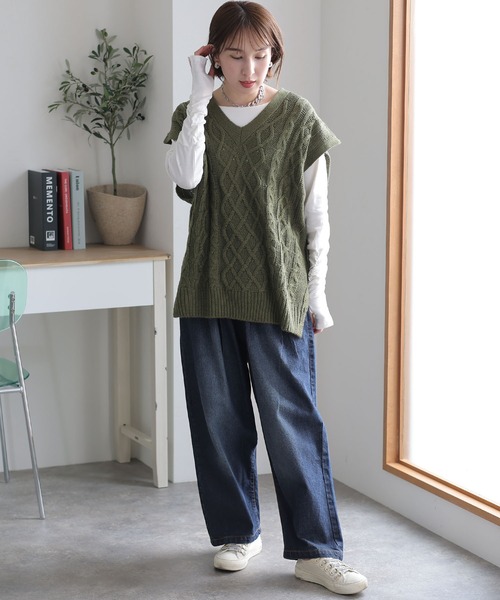 ElegChic(エレグシック)の「前バックルバルーンデニムパンツ(デニムパンツ・レディース・ブルー/ワンウォッシュ/ネイビー・3L/L/M/4L/XL)」の21枚目の写真