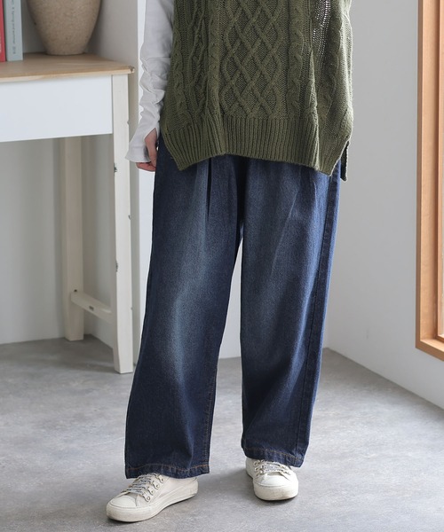 ElegChic(エレグシック)の「前バックルバルーンデニムパンツ(デニムパンツ・レディース・ブルー/ワンウォッシュ/ネイビー・3L/L/M/4L/XL)」の8枚目の写真
