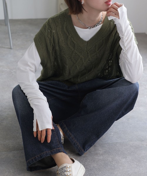 ElegChic(エレグシック)の「前バックルバルーンデニムパンツ(デニムパンツ・レディース・ブルー/ワンウォッシュ/ネイビー・3L/L/M/4L/XL)」の11枚目の写真