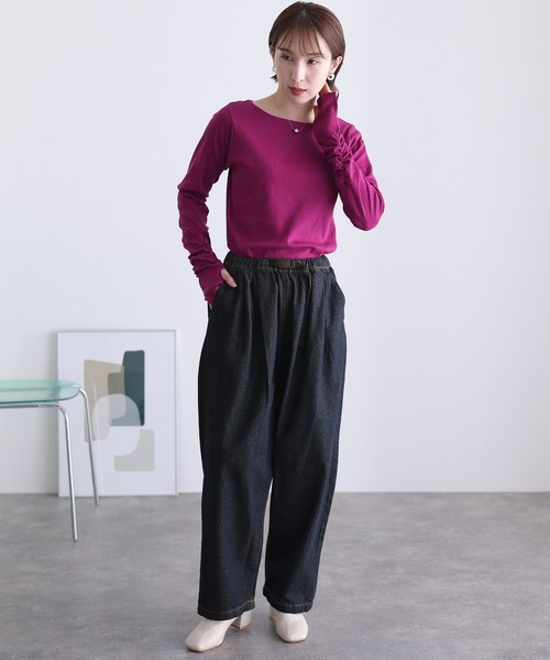 ElegChic(エレグシック)の「前バックルバルーンデニムパンツ(デニムパンツ・レディース・ブルー/ワンウォッシュ/ネイビー・3L/L/M/4L/XL)」の15枚目の写真