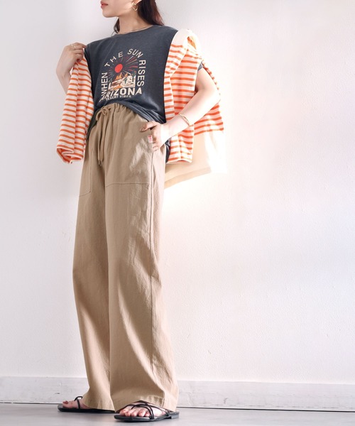 Java(ジャバ)の「《JaVa ジャバコラボ》軽やか&リラクシー。コットン100% リラックスパンツ(その他パンツ・レディース・オフホワイト/モカ/ブラック/サンドベージュ・LARGE/MEDIUM/X-LARGE/SMALL)」の18枚目の写真