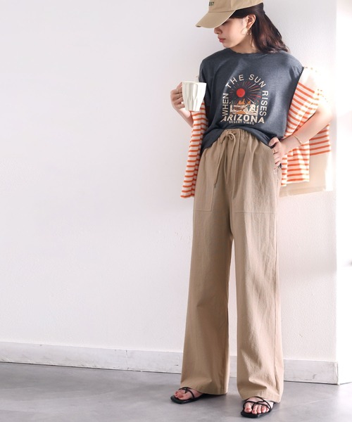 Java(ジャバ)の「《JaVa ジャバコラボ》軽やか&リラクシー。コットン100% リラックスパンツ(その他パンツ・レディース・オフホワイト/モカ/ブラック/サンドベージュ・LARGE/MEDIUM/X-LARGE/SMALL)」の17枚目の写真