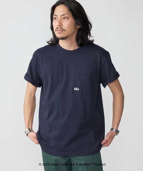 The Beatles(ザビートルズ)の「*SHIPS: THE BEATLES コラボレーション マイクロ ロゴ ポケット Tシャツ(Tシャツ/カットソー・メンズ・グレー/ブラック/ホワイト/ネイビー・SMALL/MEDIUM/LARGE/X-LARGE)」の4枚目の写真