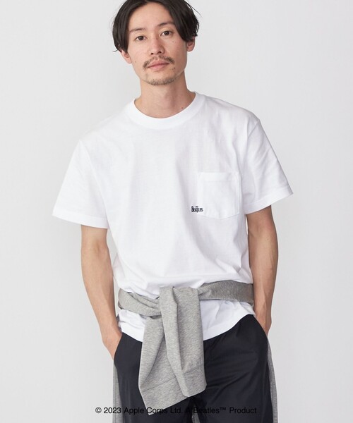 The Beatles(ザビートルズ)の「*SHIPS: THE BEATLES コラボレーション マイクロ ロゴ ポケット Tシャツ(Tシャツ/カットソー・メンズ・グレー/ブラック/ホワイト/ネイビー・SMALL/MEDIUM/LARGE/X-LARGE)」の1枚目の写真