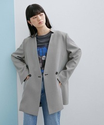 ADAM ET ROPE' | 【WEB限定】ノーカラーオーバージャケット(テーラードジャケット)