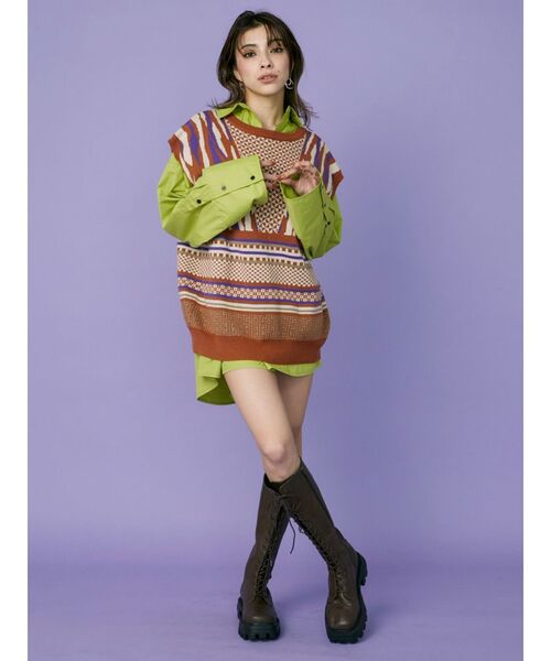 EVRIS(エヴリス)の「ルーズミニシャツワンピース(ワンピース・レディース・ホワイト/ブルー/グリーン・FREE)」の19枚目の写真