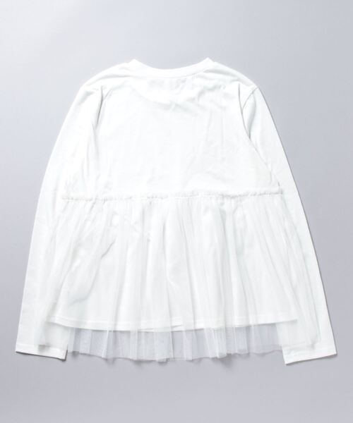 KOBE LETTUCE(コウベレタス)の「チュールレイヤードトップス(Tシャツ/カットソー・レディース・ブラック/オフホワイト・FREE)」の7枚目の写真