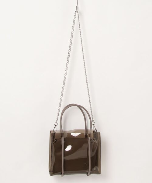 minia(ミニア)の「カラークリア2WAYバッグ(ショルダーバッグ・レディース・グリーン/グレイッシュベージュ/パープル・FREE)」の6枚目の写真