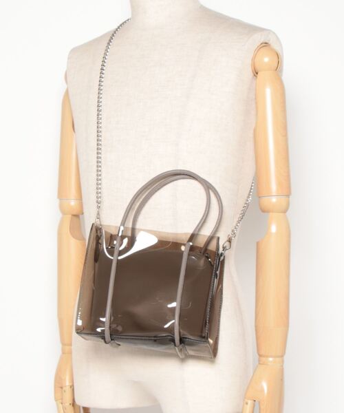 minia(ミニア)の「カラークリア2WAYバッグ(ショルダーバッグ・レディース・グリーン/グレイッシュベージュ/パープル・FREE)」の9枚目の写真