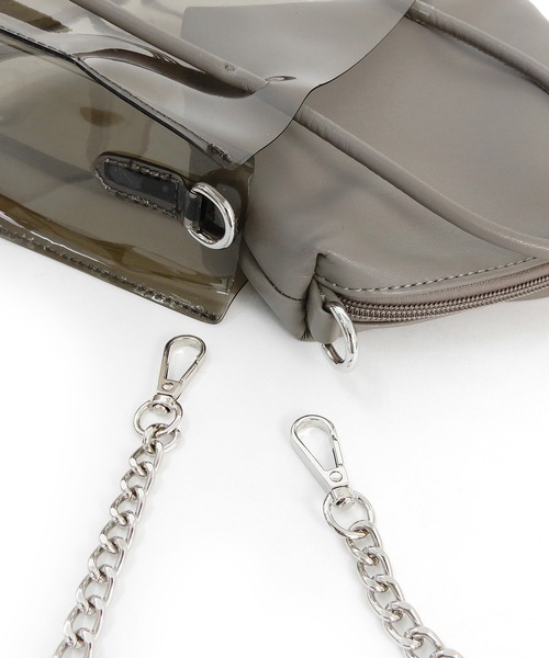 minia(ミニア)の「カラークリア2WAYバッグ(ショルダーバッグ・レディース・グリーン/グレイッシュベージュ/パープル・FREE)」の19枚目の写真