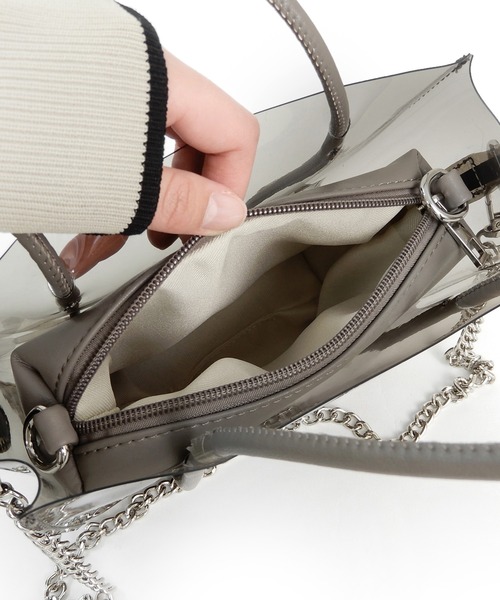 minia(ミニア)の「カラークリア2WAYバッグ(ショルダーバッグ・レディース・グリーン/グレイッシュベージュ/パープル・FREE)」の17枚目の写真