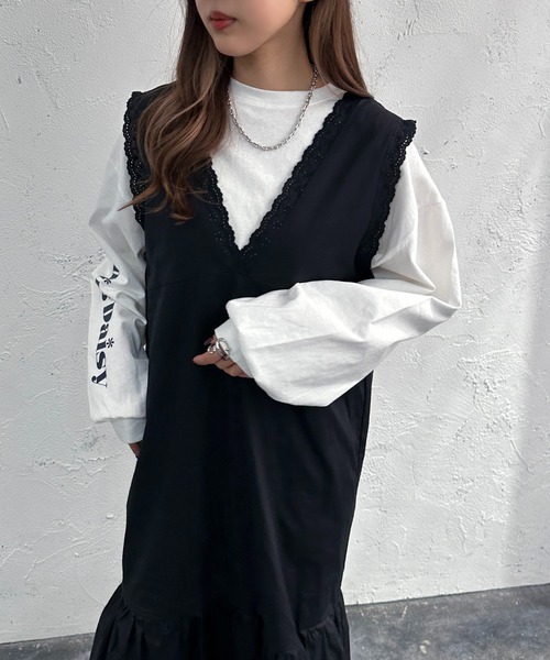 apres jour mignon(アプレジュールミニョン)の「アソートレース付きワンピース【ZOZOTOWN限定アイテム】(ワンピース・レディース・ブラック/オフホワイト/その他・フリー/X-LARGE)」の13枚目の写真