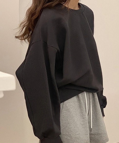 fd style(エフディ スタイル)の「ビビッド ドルマンスリーブ ベーシックトレーナー(Tシャツ/カットソー・レディース・MD.Gray/Cobalt/Cream/DK.Gray・FREE)」の2枚目の写真