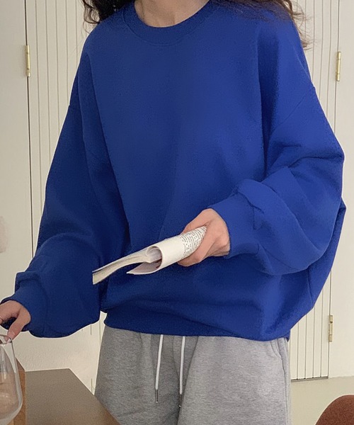 fd style(エフディ スタイル)の「ビビッド ドルマンスリーブ ベーシックトレーナー(Tシャツ/カットソー・レディース・MD.Gray/Cobalt/Cream/DK.Gray・FREE)」の3枚目の写真