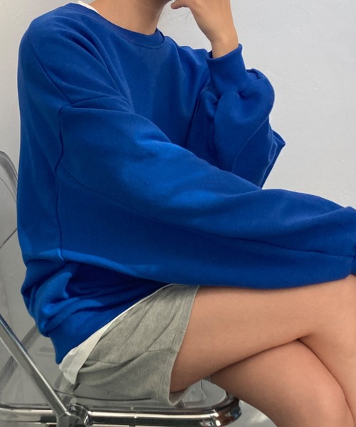 fd style(エフディ スタイル)の「ビビッド ドルマンスリーブ ベーシックトレーナー(Tシャツ/カットソー・レディース・MD.Gray/Cobalt/Cream/DK.Gray・FREE)」の6枚目の写真