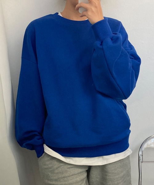 fd style(エフディ スタイル)の「ビビッド ドルマンスリーブ ベーシックトレーナー(Tシャツ/カットソー・レディース・MD.Gray/Cobalt/Cream/DK.Gray・FREE)」の14枚目の写真