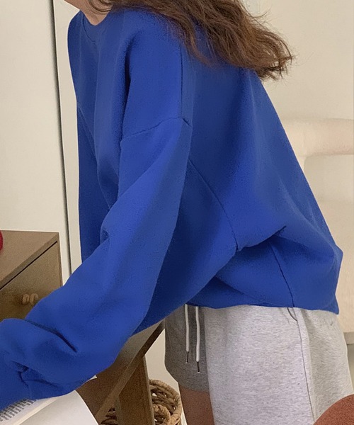 fd style(エフディ スタイル)の「ビビッド ドルマンスリーブ ベーシックトレーナー(Tシャツ/カットソー・レディース・MD.Gray/Cobalt/Cream/DK.Gray・FREE)」の5枚目の写真