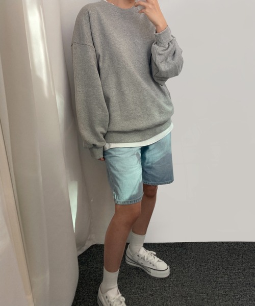 fd style(エフディ スタイル)の「ビビッド ドルマンスリーブ ベーシックトレーナー(Tシャツ/カットソー・レディース・MD.Gray/Cobalt/Cream/DK.Gray・FREE)」の12枚目の写真