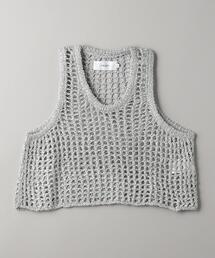 JANESMITH | <JANE SMITH>メッシュタンクトップ ニットベスト/シルバー(ベスト)